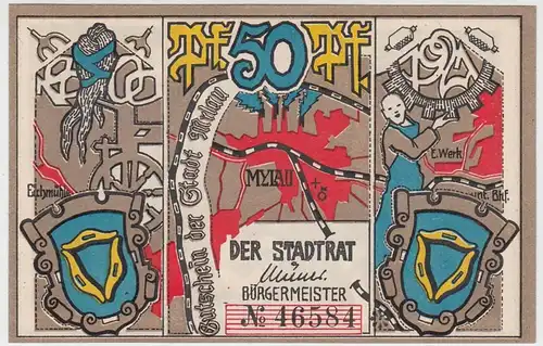 (D905) Notgeld der Stadt Mylau, 50 Pfennig 1921