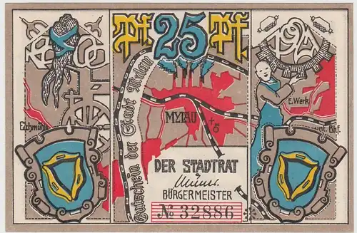 (D906) Notgeld der Stadt Mylau, 25 Pfennig 1921