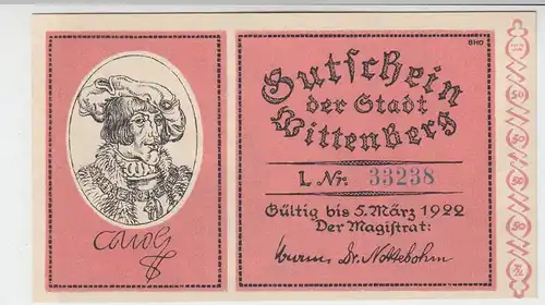 (D911) Notgeld der Stadt Wittenberg, 50 Pfennig 1922, Motiv 2
