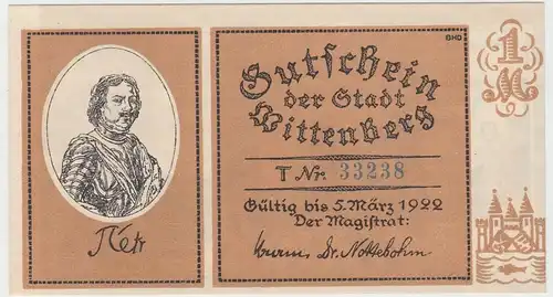 (D912) Notgeld der Stadt Wittenberg, 1 Mark 1922