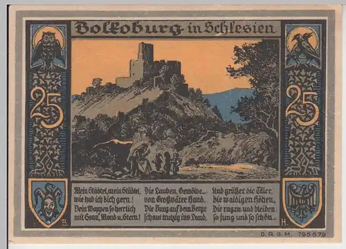 (D933) Notgeld der Stadt Bolkenhain, Bolków, 25 Pfennig, Verein f. Heimatpflege