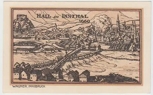 (D949) Notgeld der Stadt Hall i. Tirol, 30 Heller 1920, Stiftsturm
