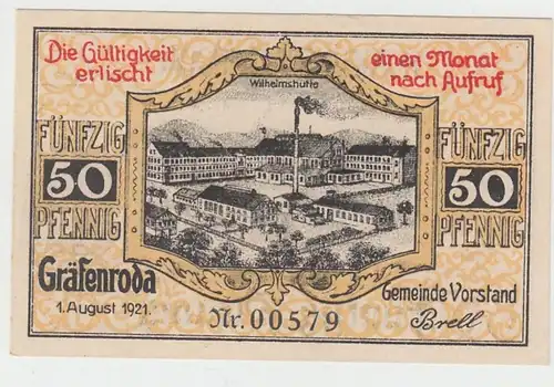 (D960) Notgeld der Gemeinde Gräfenroda, 50 Pfennig 1921