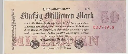(D967) Geldschein Reichsbanknote, 50 Millionen Mark 1923, Inflation
