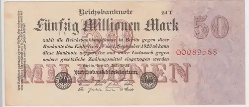 (D970) Geldschein Reichsbanknote, 50 Millionen Mark 1923, Inflation