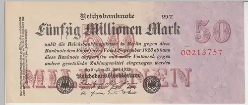 (D971) Geldschein Reichsbanknote, 50 Millionen Mark 1923, Inflation