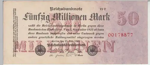 (D974) Geldschein Reichsbanknote, 50 Millionen Mark 1923, Inflation