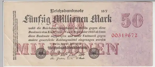 (D977) Geldschein Reichsbanknote, 50 Millionen Mark 1923, Inflation