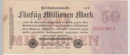 (D978) Geldschein Reichsbanknote, 50 Millionen Mark 1923, Inflation