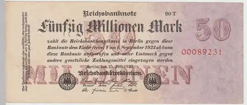 (D979) Geldschein Reichsbanknote, 50 Millionen Mark 1923, Inflation