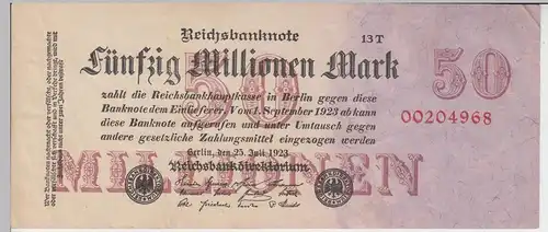 (D983) Geldschein Reichsbanknote, 50 Millionen Mark 1923, Inflation