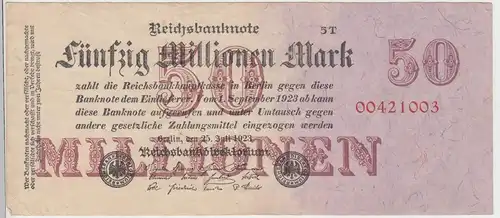 (D990) Geldschein Reichsbanknote, 50 Millionen Mark 1923, Inflation