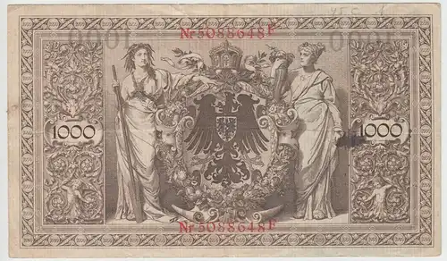 (D1017) Geldschein Reichsbanknote, 1.000 Mark 1910