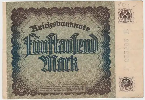 (D1027) Geldschein Reichsbanknote, 5.000 Mark 1922