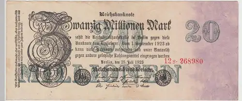 (D1029) Geldschein Reichsbanknote, 20 Millionen Mark 1923, Inflation