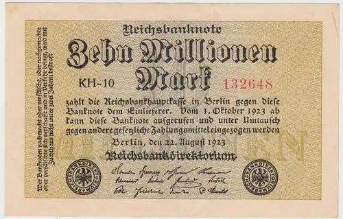 (D1032) Geldschein Reichsbanknote, 10 Millionen Mark 1923, Inflation