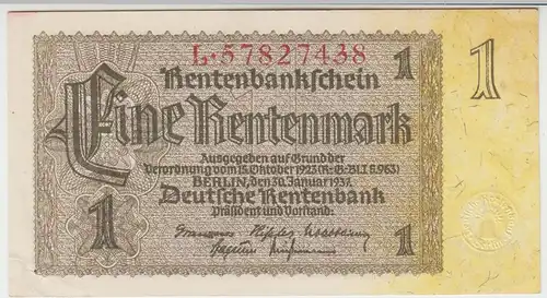 (D1036) Geldschein Rentenbankschein, 1 Rentenmark 1937