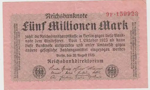 (D1044) Geldschein Reichsbanknote, 5 Millionen Mark 1923, Inflation