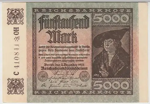 (D1051) Geldschein Reichsbanknote, 5.000 Mark 1922