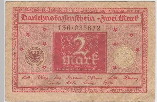 (D1055) Geldschein Darlehnskassenschein, 2 Mark 1920