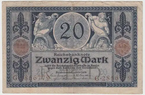 (D1060) Geldschein Reichsbanknote, 20 Mark 1915
