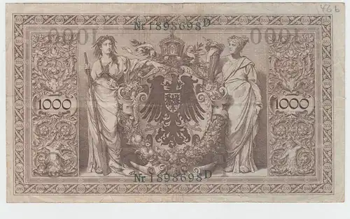 (D1062) Geldschein Reichsbanknote, 1.000 Mark 1910
