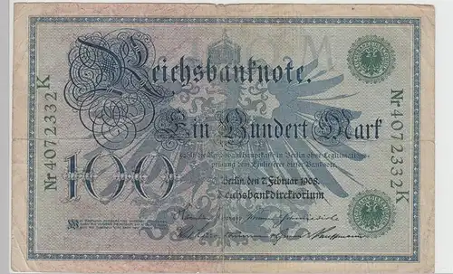 (D1069) Geldschein Reichsbanknote, 100 Mark 1908