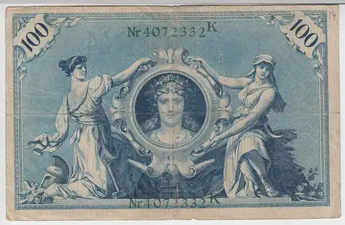 (D1069) Geldschein Reichsbanknote, 100 Mark 1908