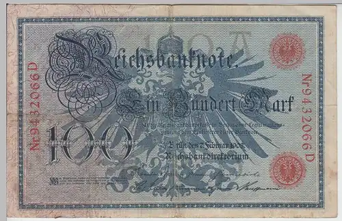 (D1070) Geldschein Reichsbanknote, 100 Mark 1908