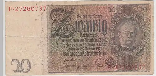 (D1071) Geldschein Reichsbanknote, 20 Mark 1929
