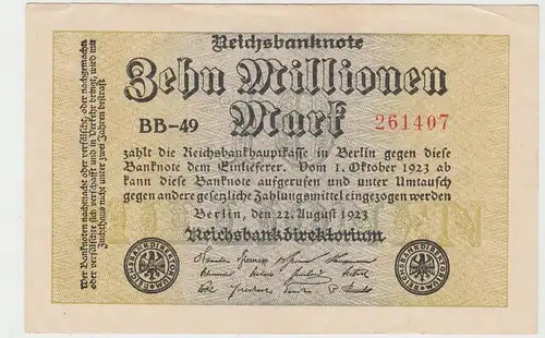 (D1072) Geldschein Reichsbanknote, 10 Millionen Mark 1923, Inflation