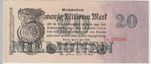 (D1075) Geldschein Reichsbanknote, 20 Millionen Mark 1923, Inflation