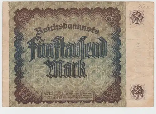 (D1078) Geldschein Reichsbanknote, 5.000 Mark 1922
