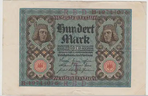 (D1081) Geldschein Reichsbanknote, 100 Mark 1920