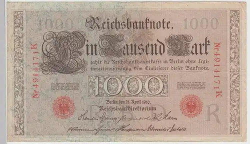 (D1090) Geldschein Reichsbanknote, 1.000 Mark 1910