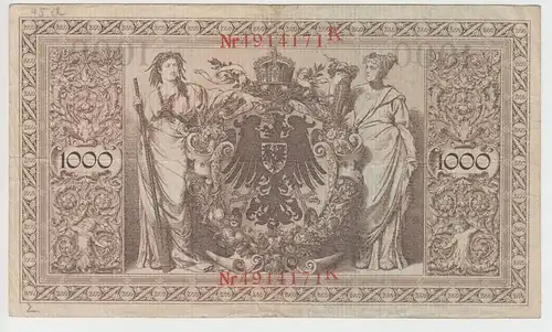 (D1090) Geldschein Reichsbanknote, 1.000 Mark 1910