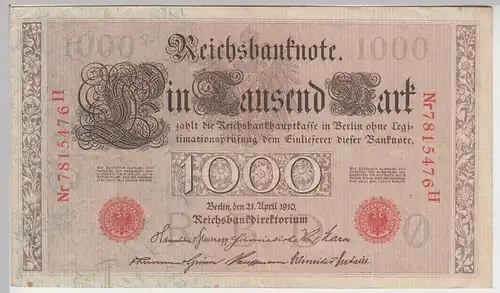 (D1099) Geldschein Reichsbanknote, 1.000 Mark 1910