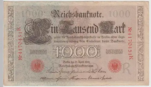 (D1100) Geldschein Reichsbanknote, 1.000 Mark 1910