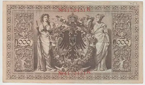 (D1100) Geldschein Reichsbanknote, 1.000 Mark 1910