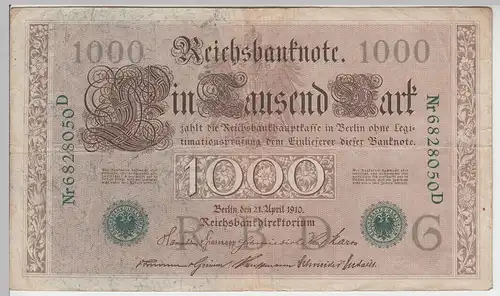 (D1101) Geldschein Reichsbanknote, 1.000 Mark 1910