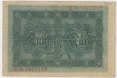 (D1104) Geldschein Darlehnskassenschein, 50 Mark 1914