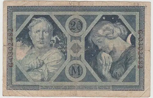 (D1105) Geldschein Reichsbanknote, 20 Mark 1918