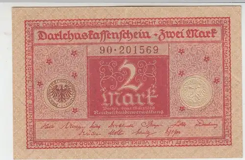 (D1110) Geldschein Darlehnskassenschein, 2 Mark 1920