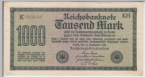 (D1113) Geldschein Reichsbanknote, 1.000 Mark 1922