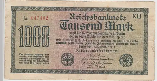 (D1114) Geldschein Reichsbanknote, 1.000 Mark 1922