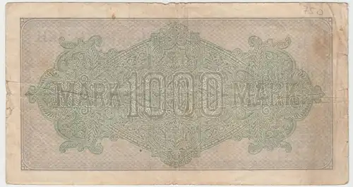 (D1114) Geldschein Reichsbanknote, 1.000 Mark 1922