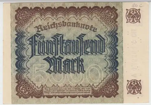 (D1116) Geldschein Reichsbanknote, 5.000 Mark 1922