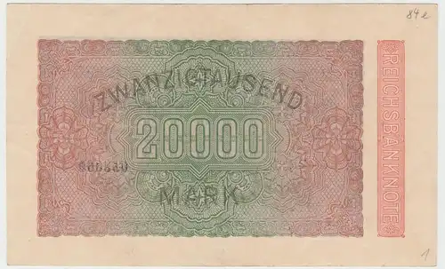 (D1117) Geldschein Reichsbanknote, 20.000 Mark 1923, Inflation