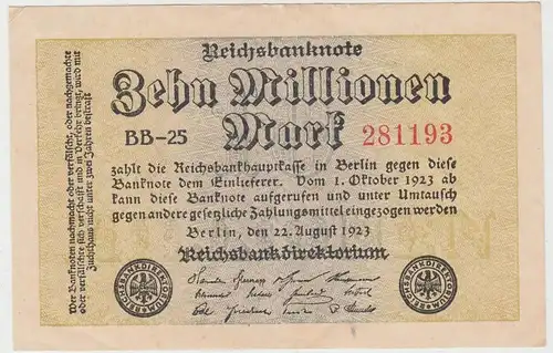 (D1121) Geldschein Reichsbanknote, 10 Millionen Mark 1923, Inflation