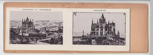 (D1143) Drachenfels, kl. Buch m. 12 Lithographien als Leporello um 1900